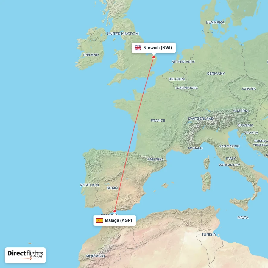 AGP - NWI route map