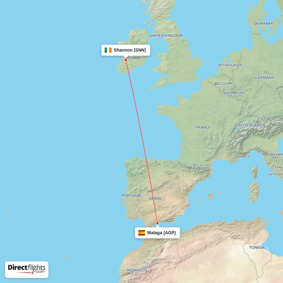 AGP - SNN route map