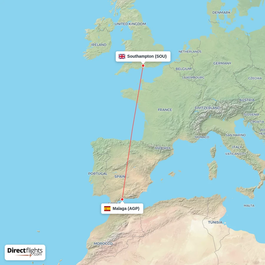 AGP - SOU route map