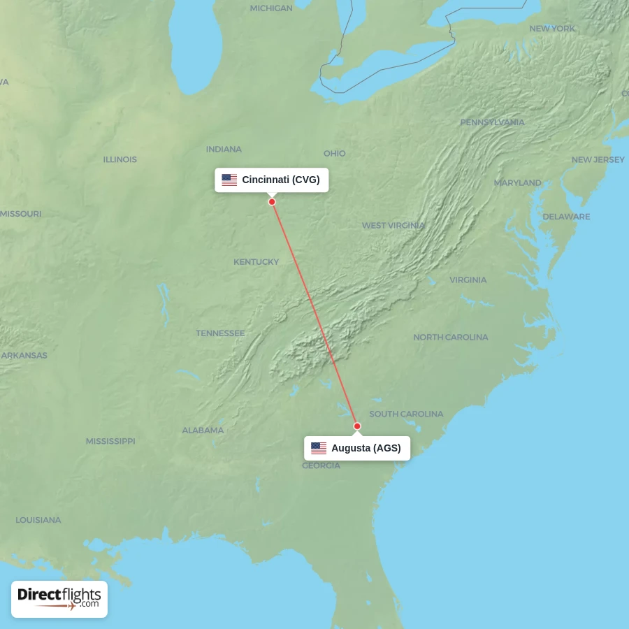 AGS - CVG route map
