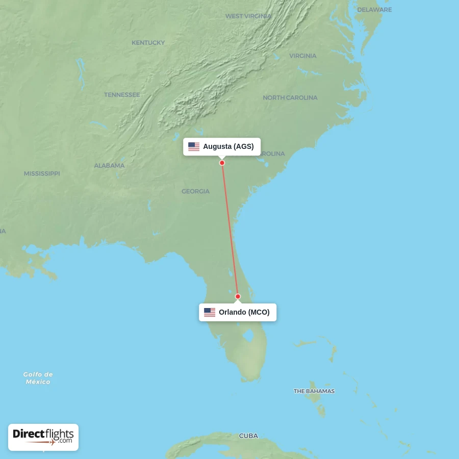 AGS - MCO route map