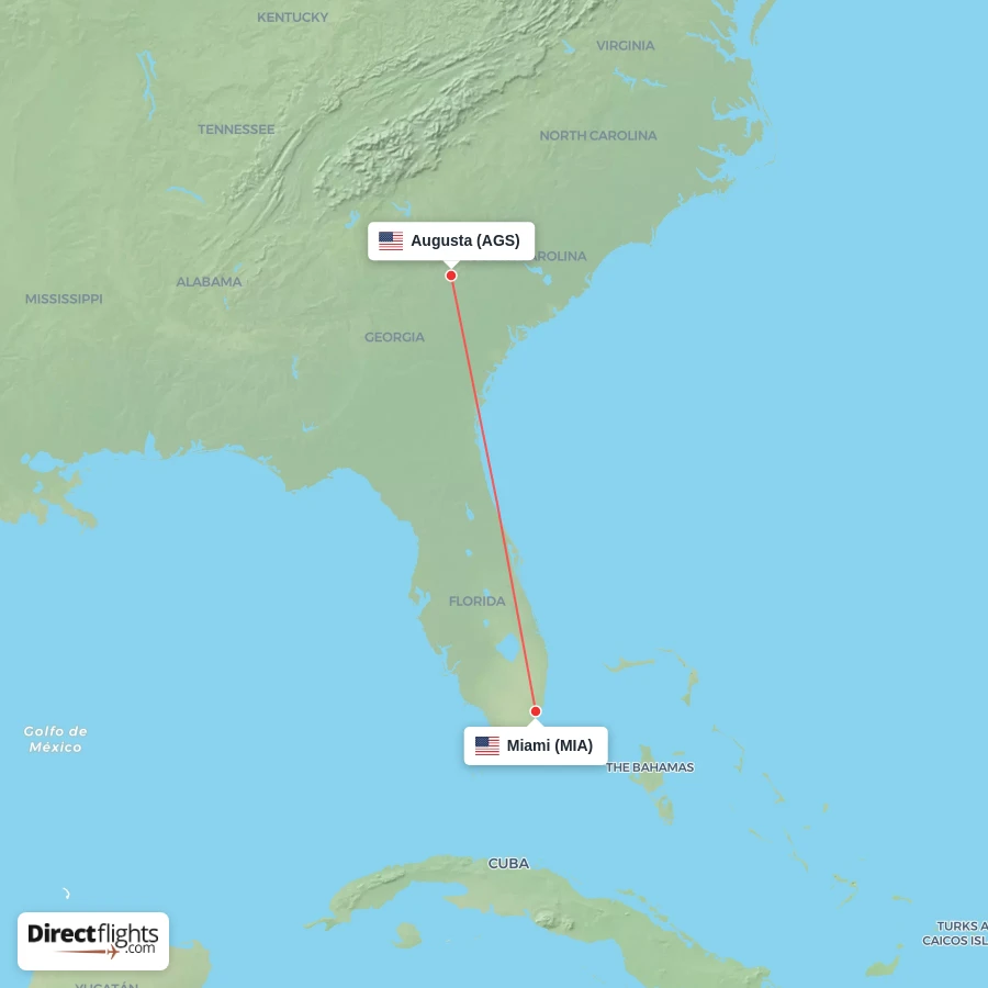 AGS - MIA route map