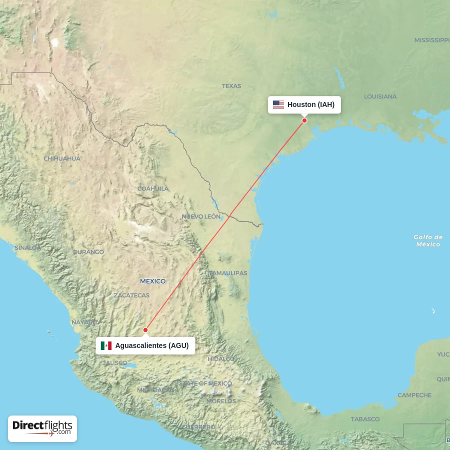 AGU - IAH route map