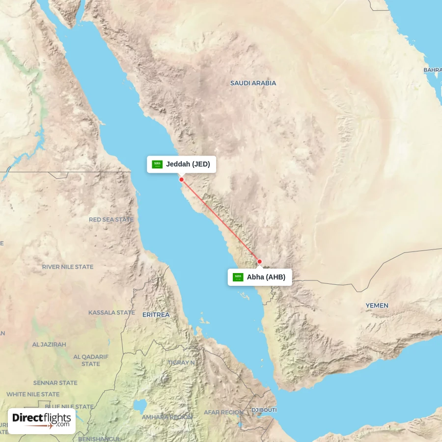 AHB - JED route map