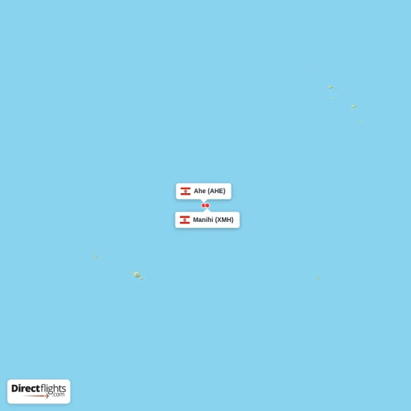 Ahe - Manihi direct flight map