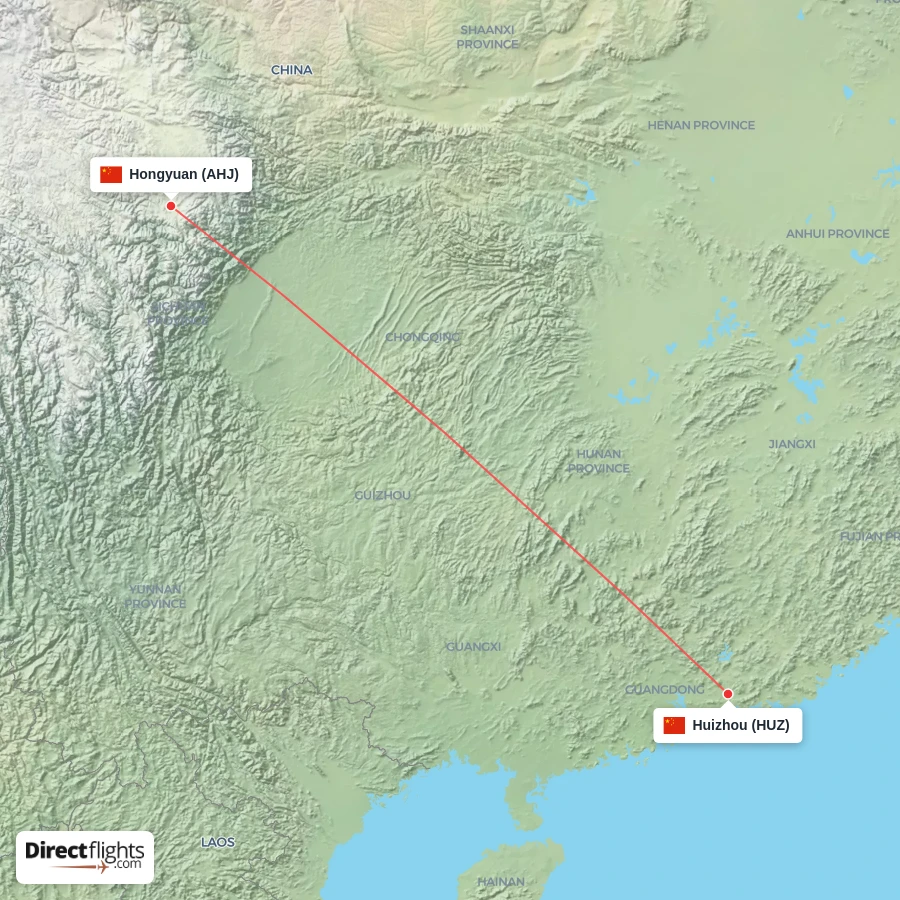 AHJ - HUZ route map