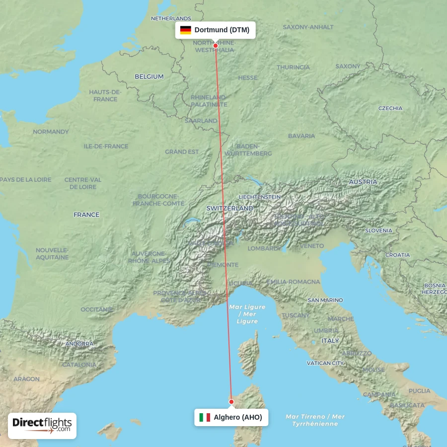 AHO - DTM route map