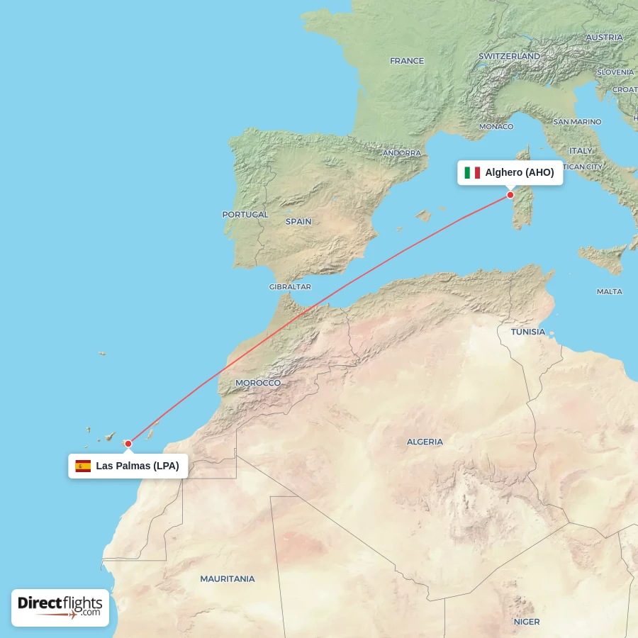 AHO - LPA route map