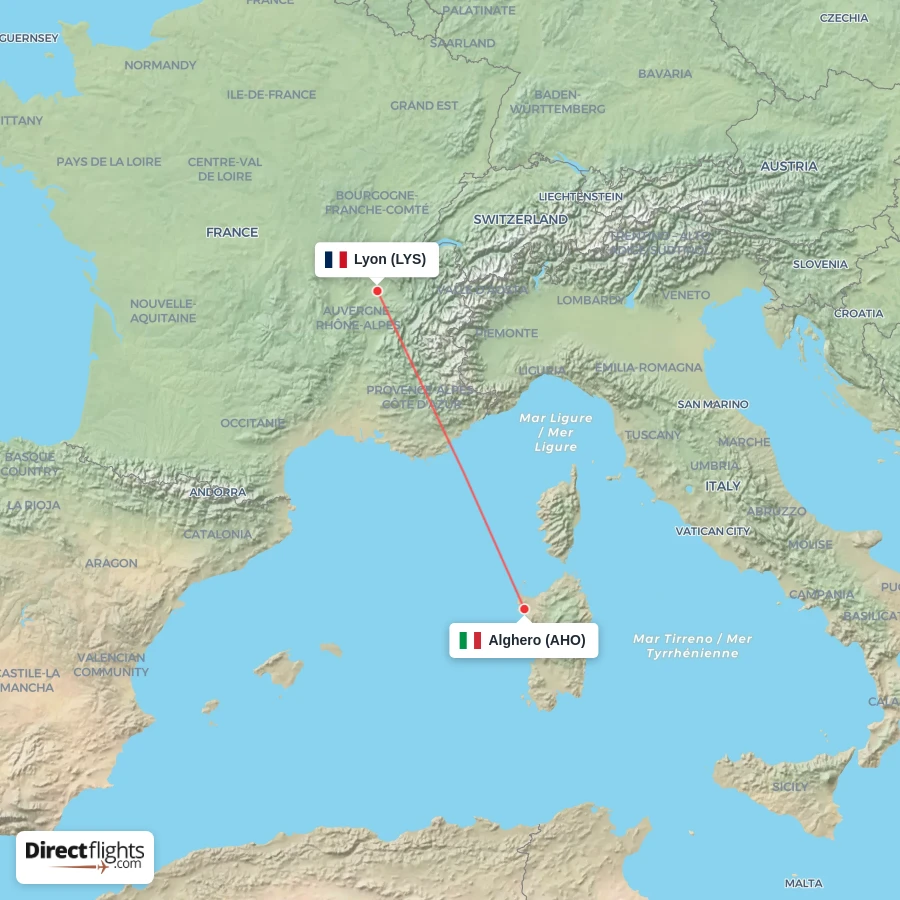 AHO - LYS route map