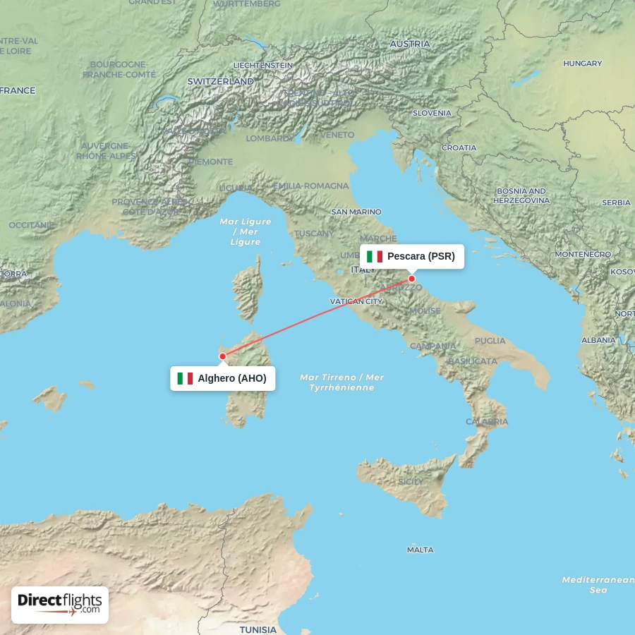 AHO - PSR route map