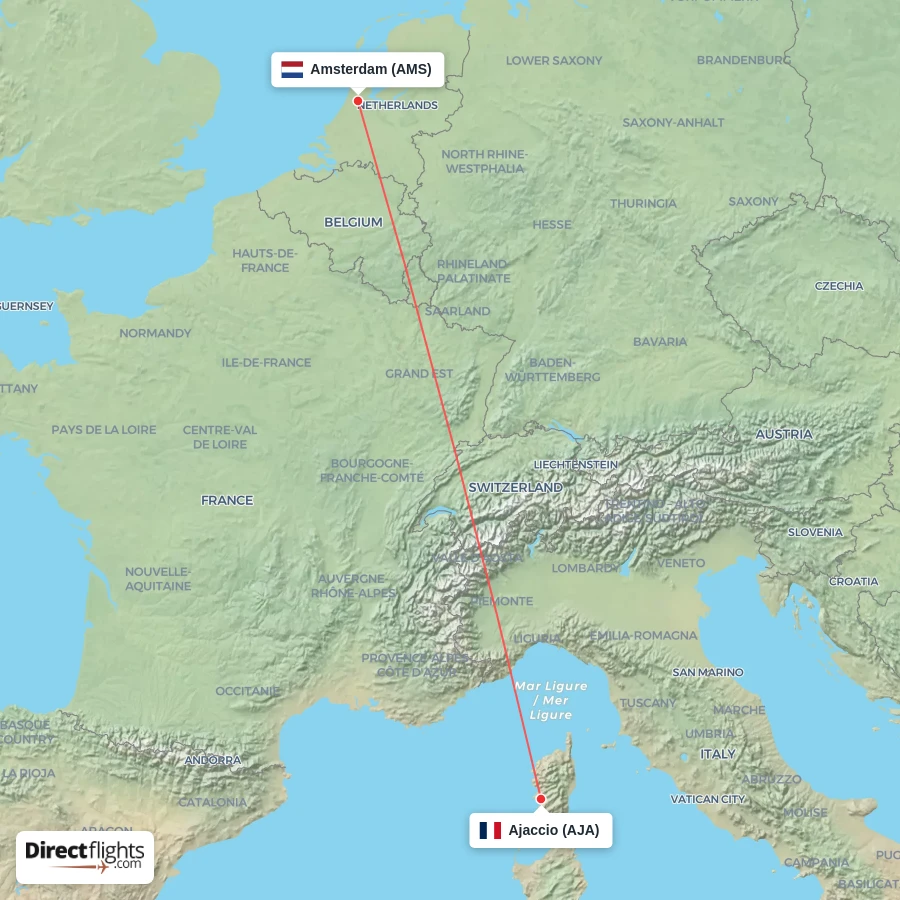 AJA - AMS route map