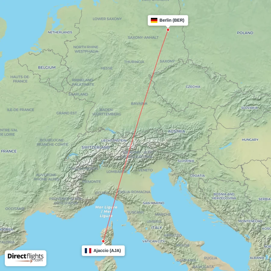 AJA - BER route map