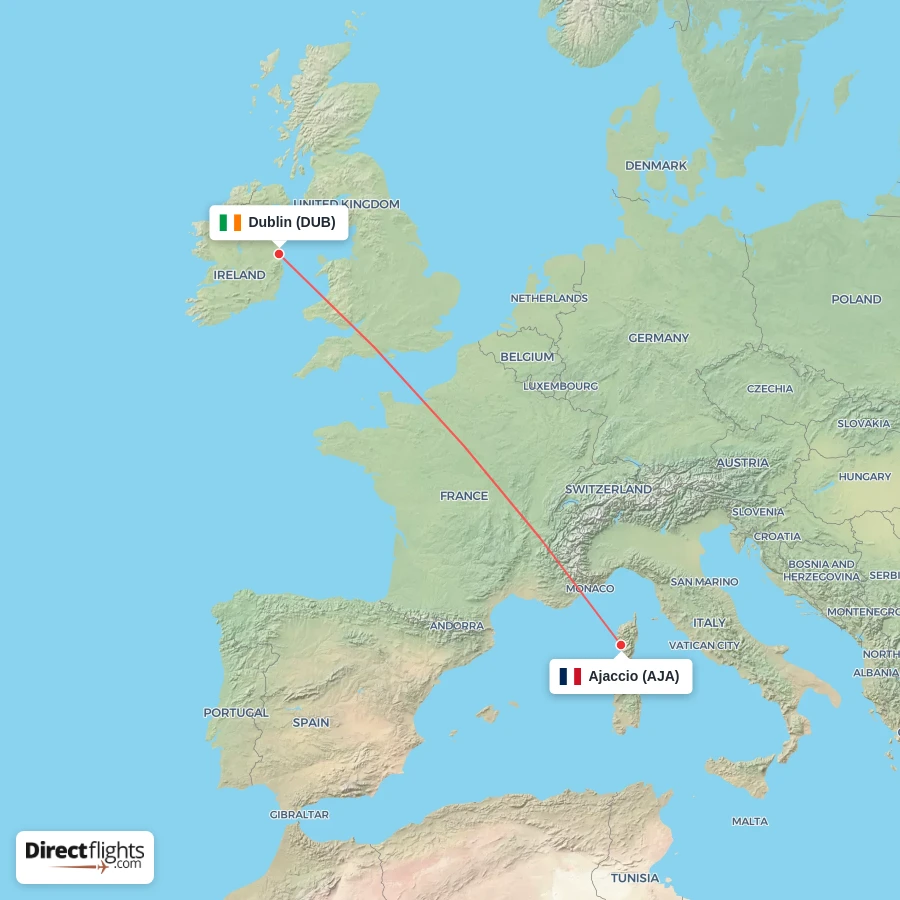AJA - DUB route map