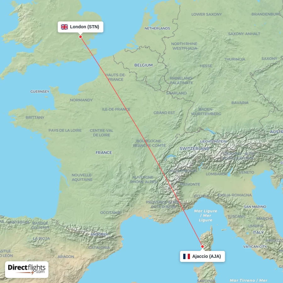 AJA - STN route map