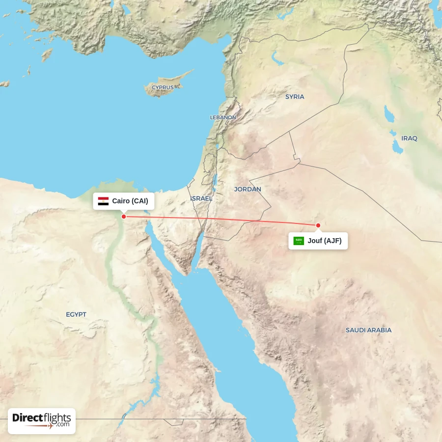 AJF - CAI route map