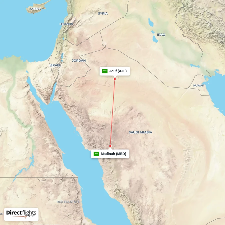 AJF - MED route map