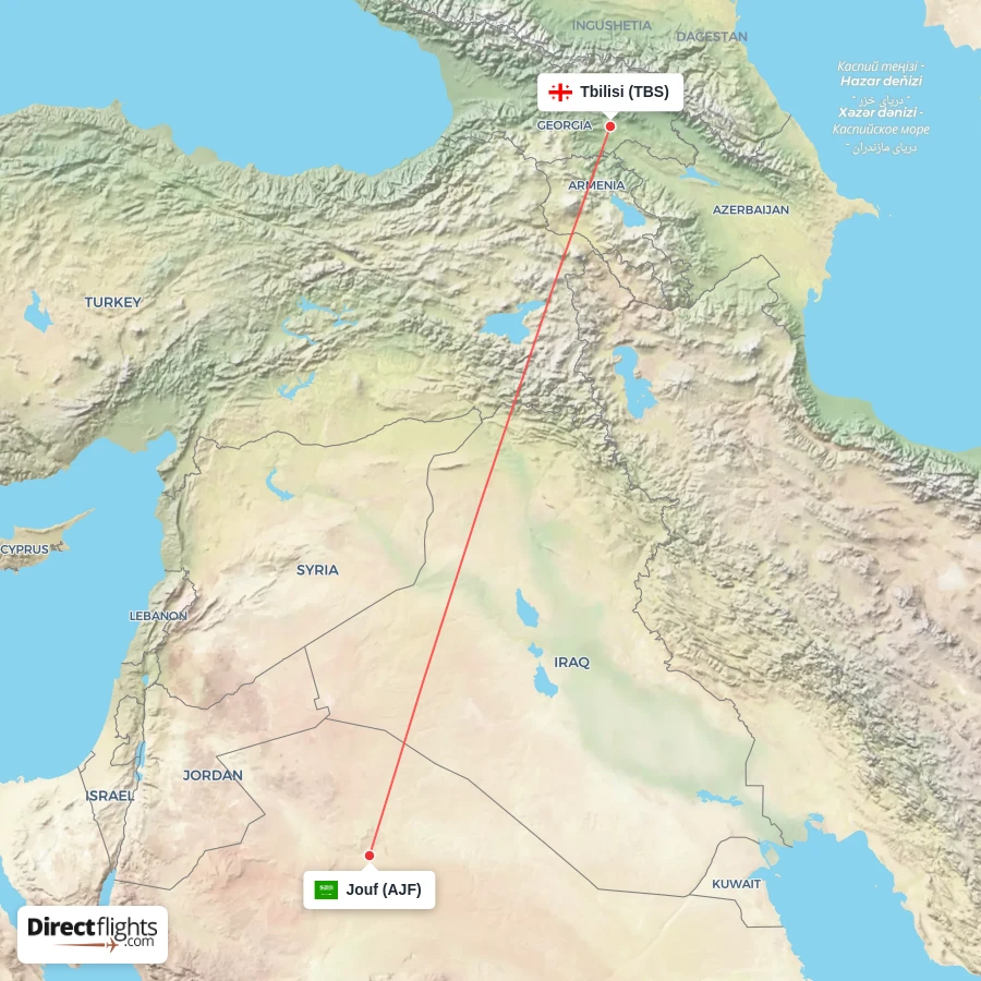 AJF - TBS route map