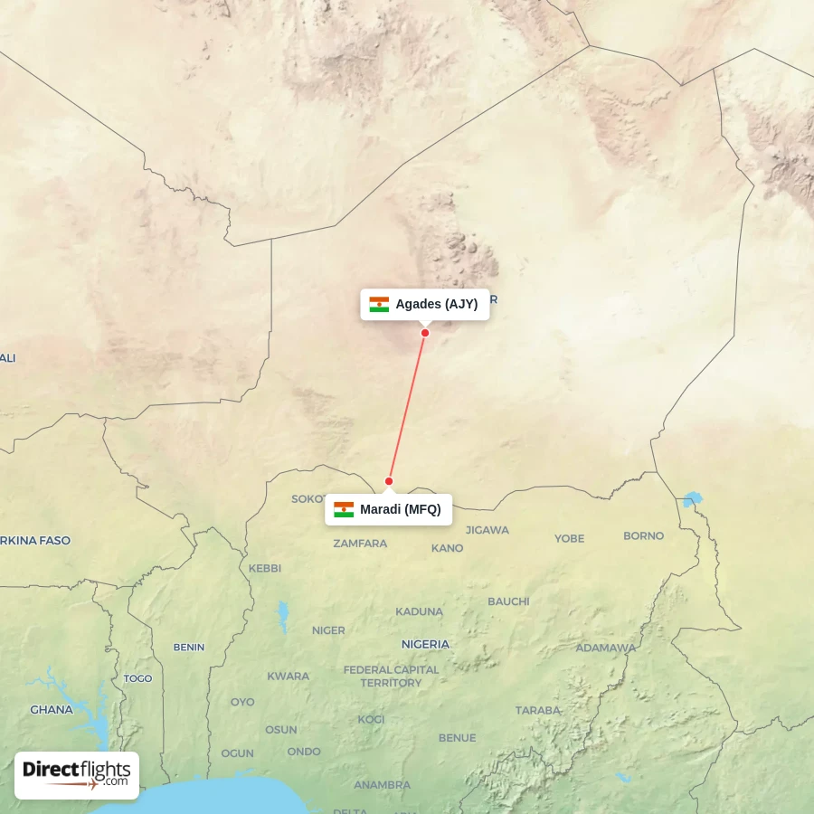 AJY - MFQ route map