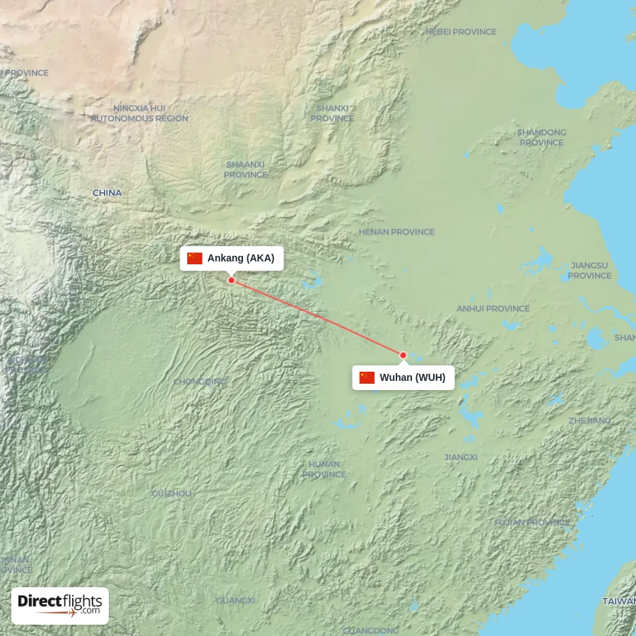 AKA - WUH route map