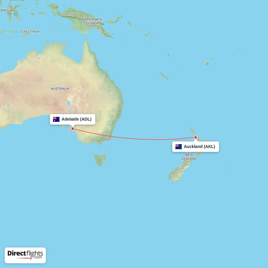 AKL - ADL route map