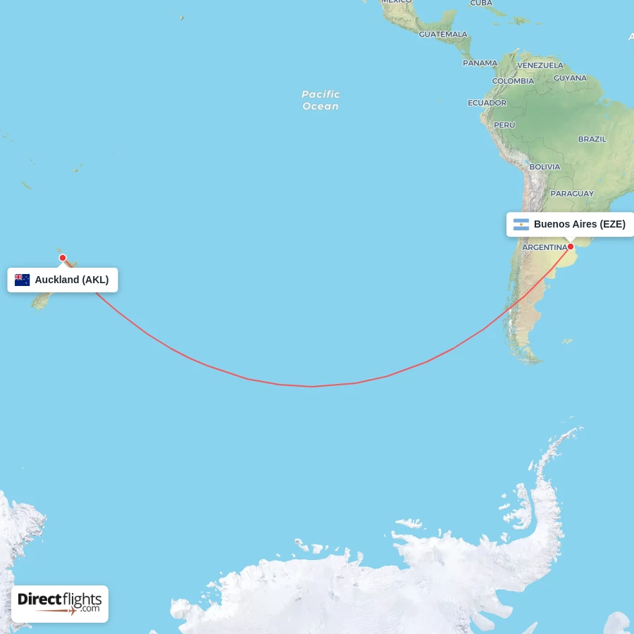AKL - EZE route map