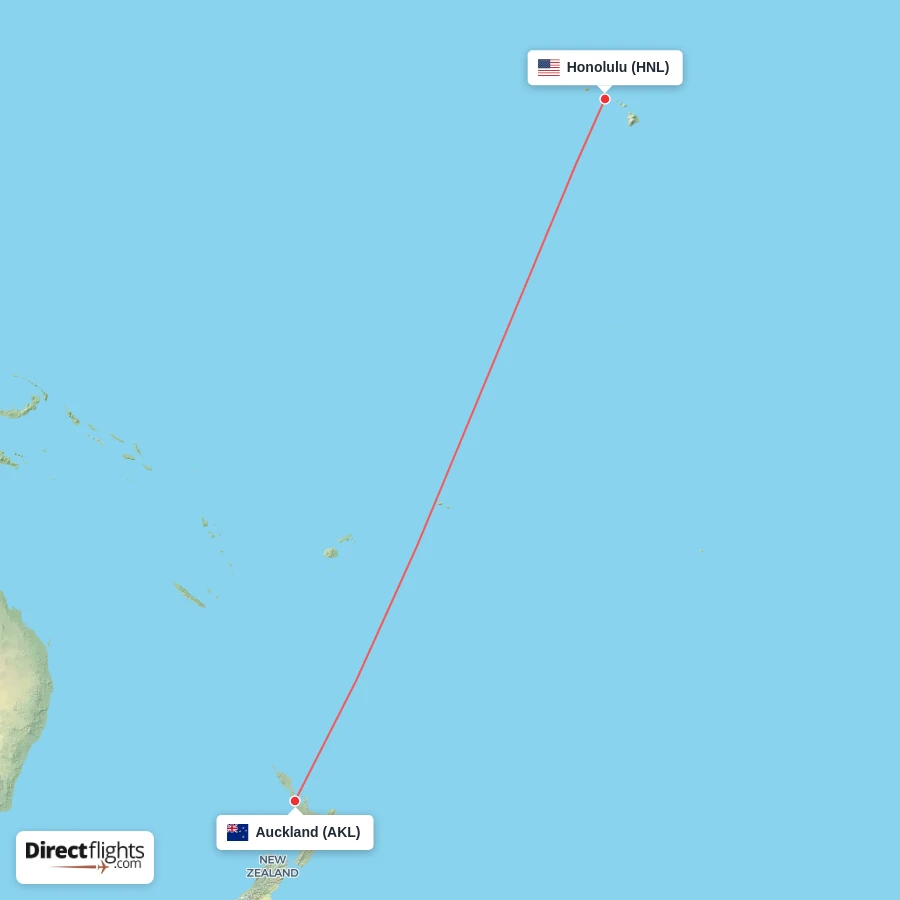AKL - HNL route map