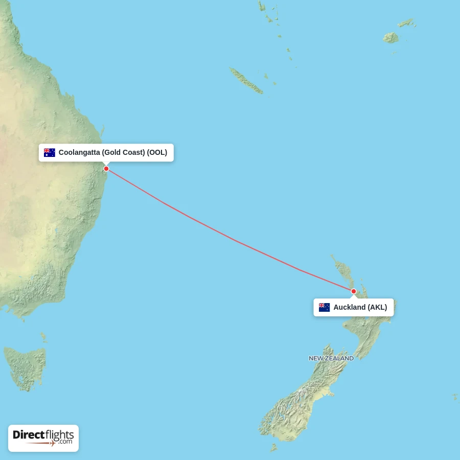 AKL - OOL route map