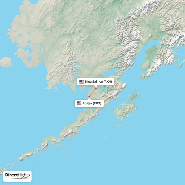 King Salmon - Egegik direct flight map