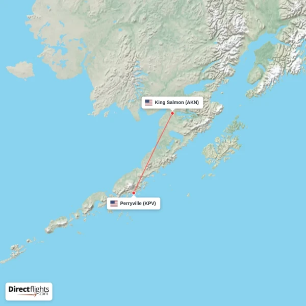 King Salmon - Perryville direct flight map