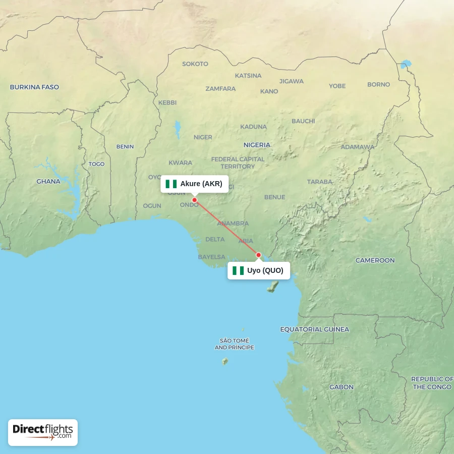 AKR - QUO route map
