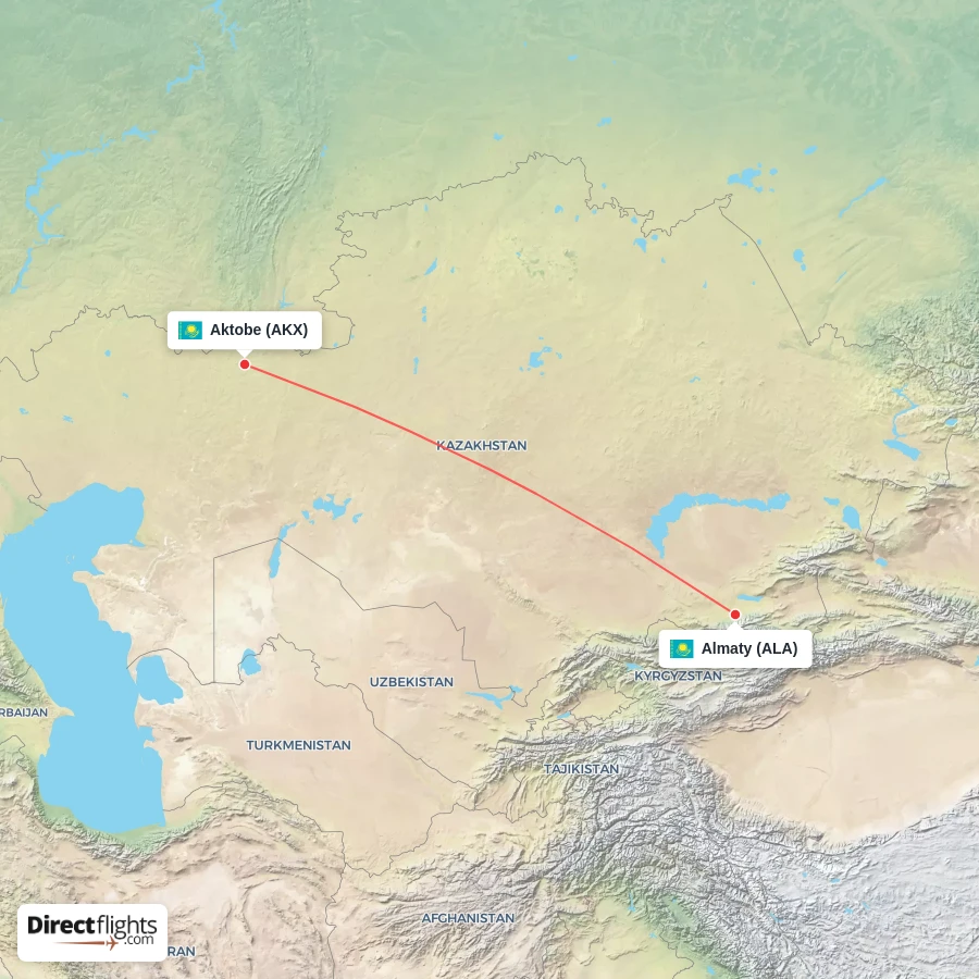 AKX - ALA route map