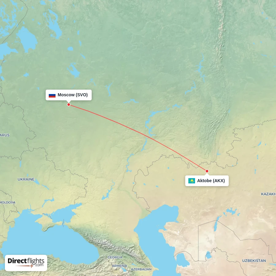 AKX - SVO route map