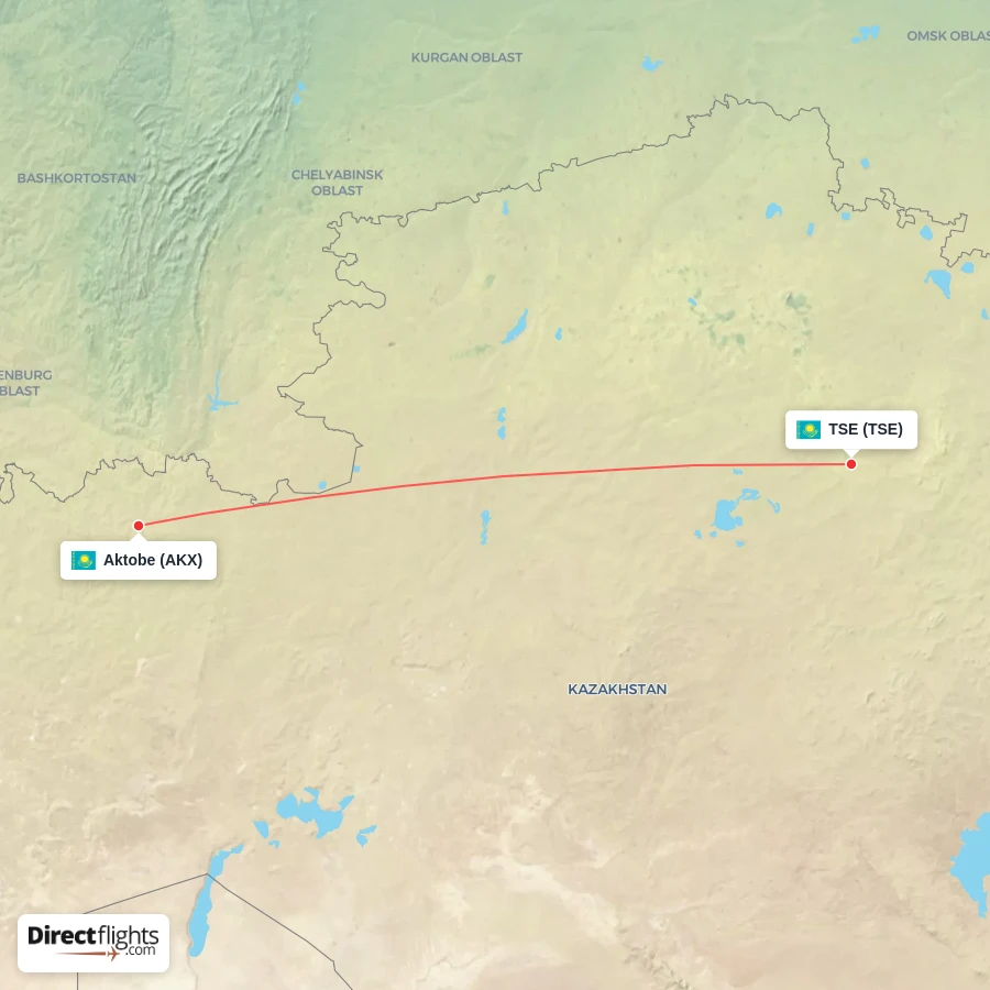 AKX - TSE route map