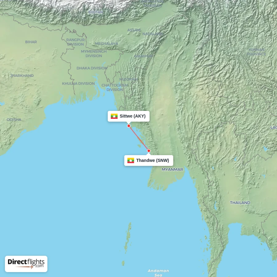 AKY - SNW route map