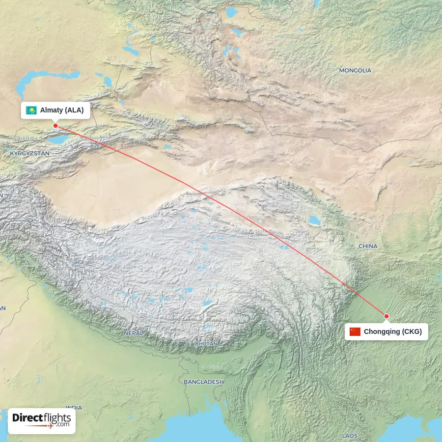 ALA - CKG route map