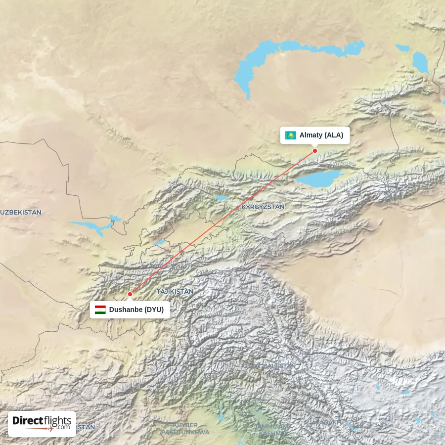 ALA - DYU route map