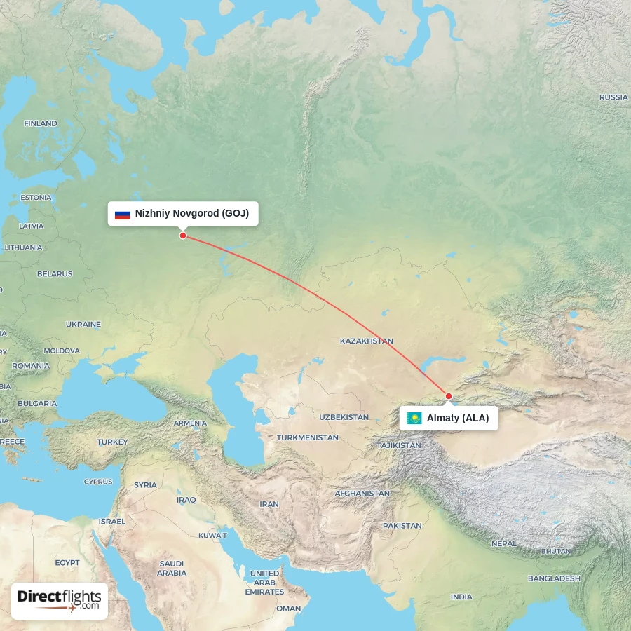 ALA - GOJ route map