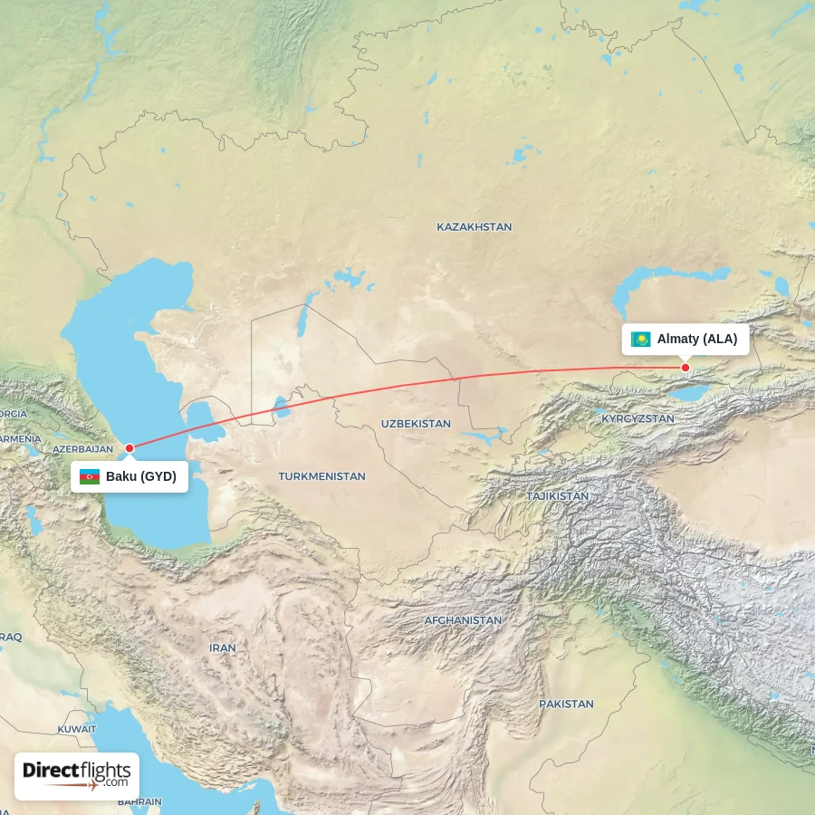 ALA - GYD route map
