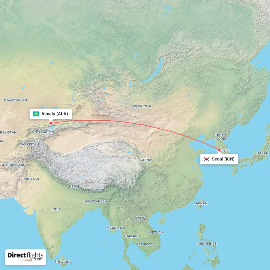 ALA - ICN route map