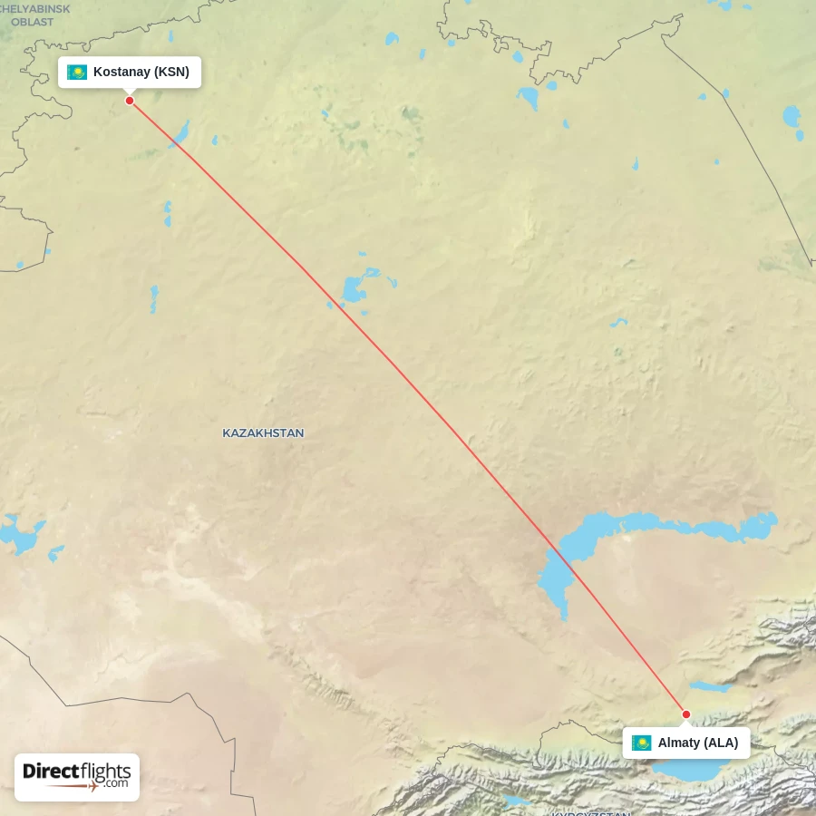 ALA - KSN route map