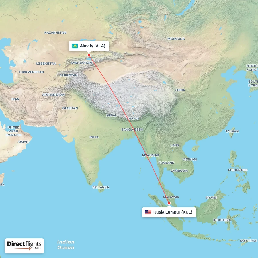 ALA - KUL route map