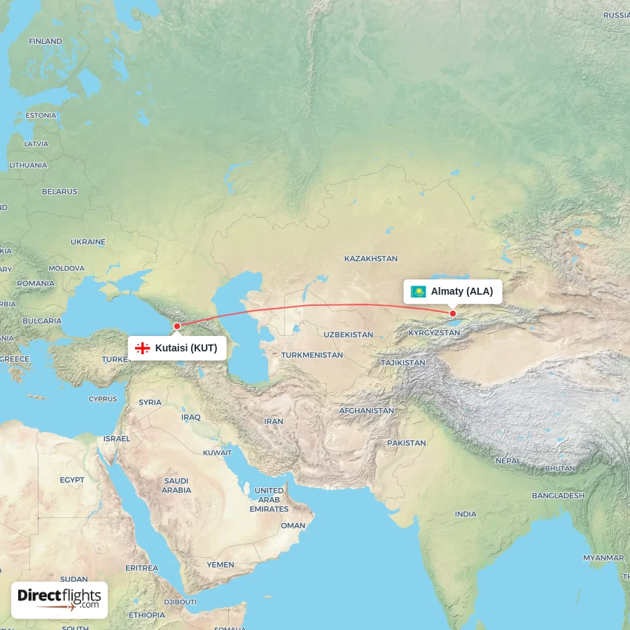 ALA - KUT route map