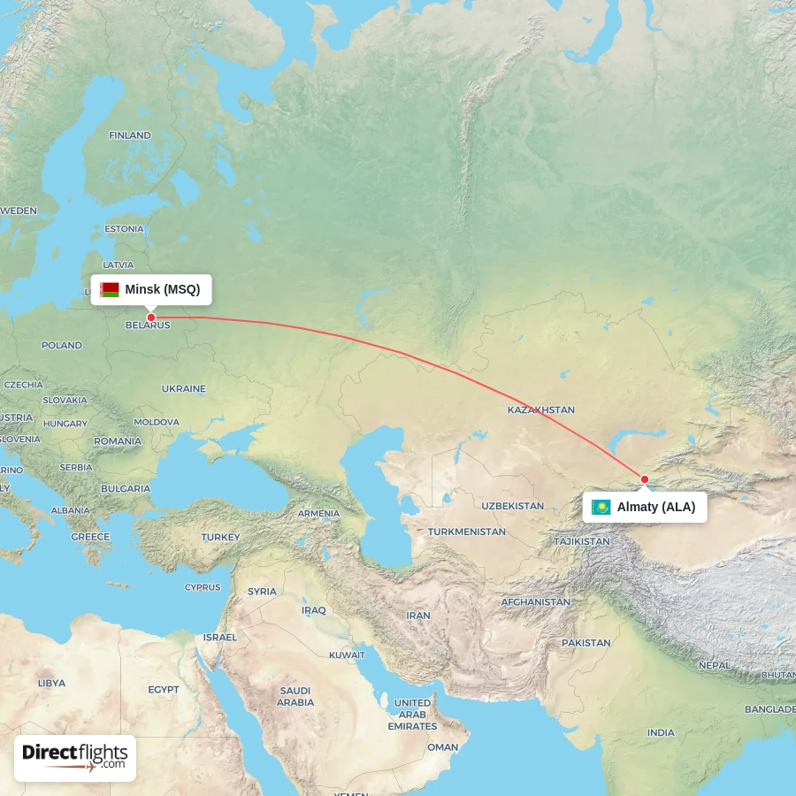 ALA - MSQ route map