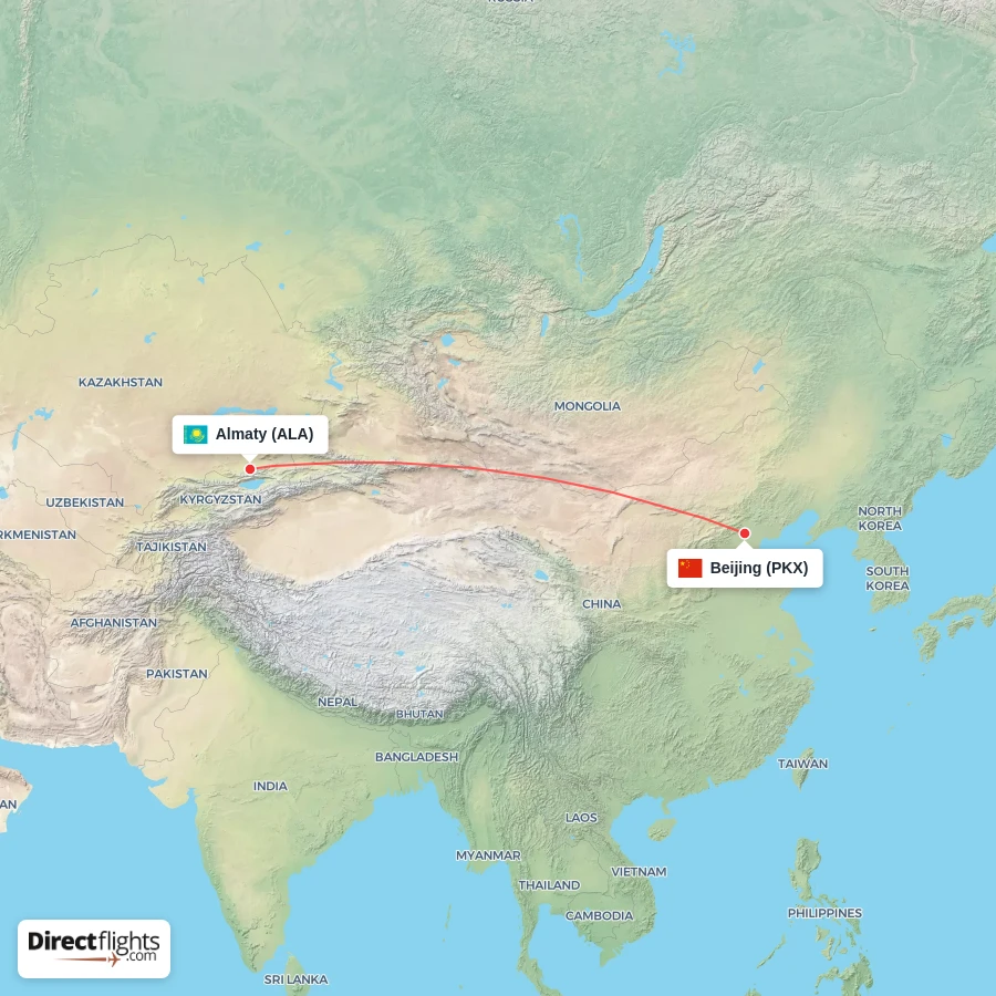 ALA - PKX route map
