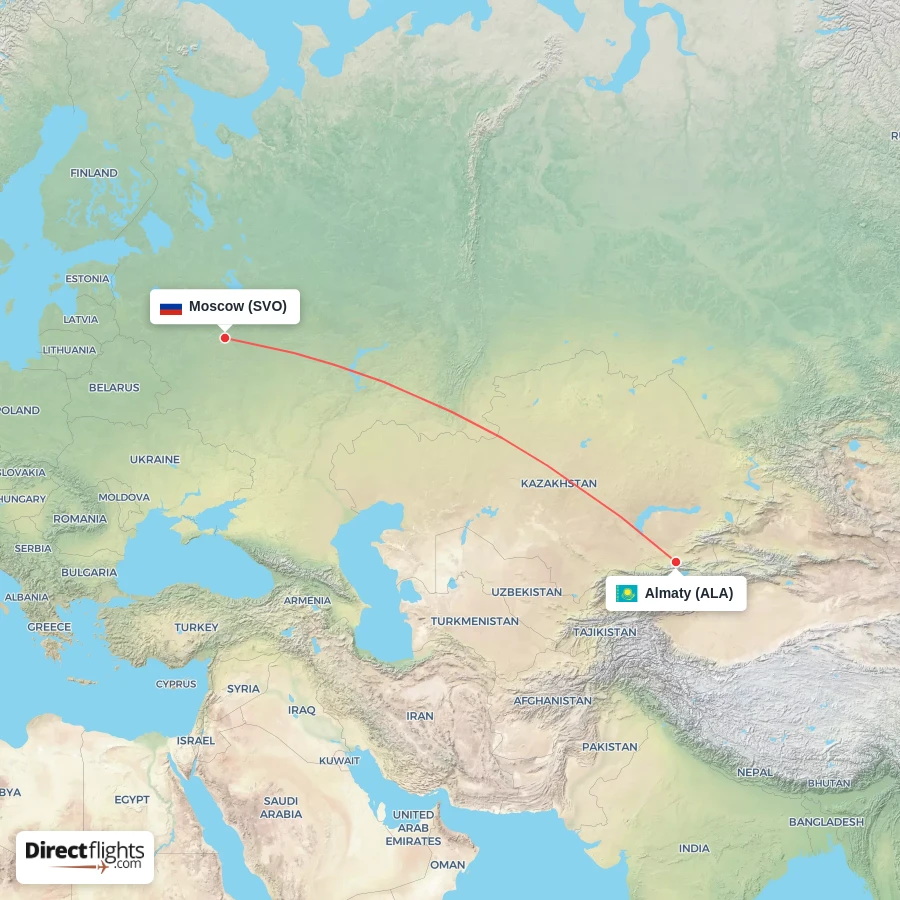 ALA - SVO route map