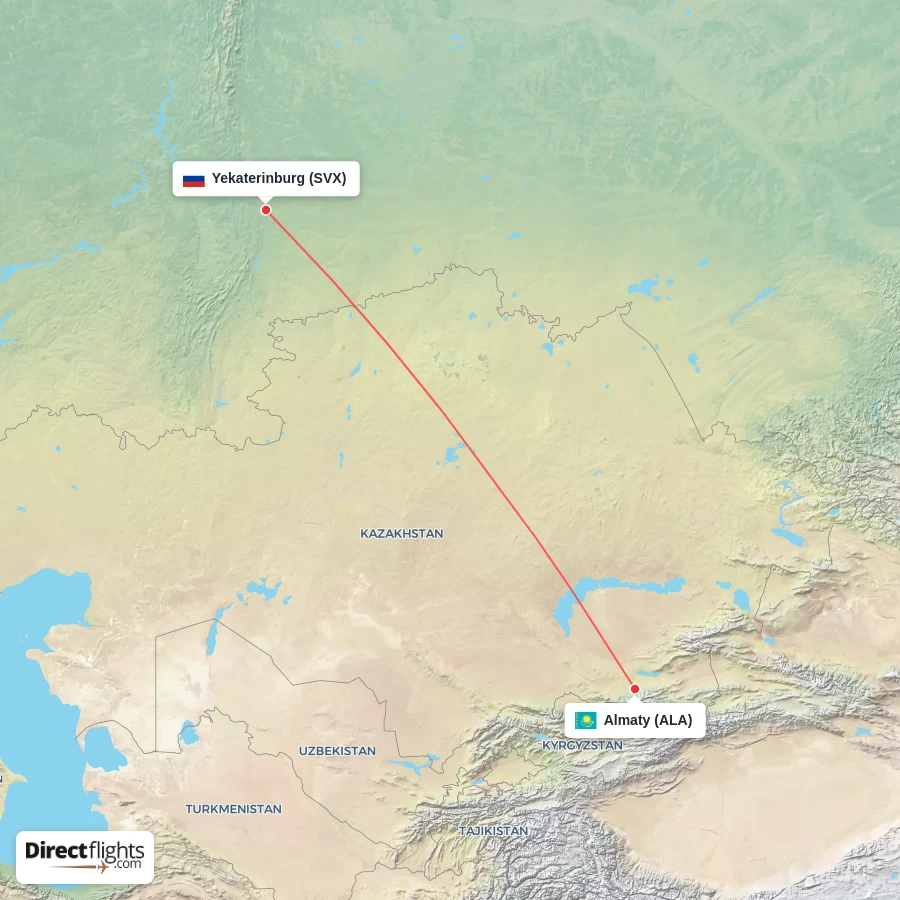 ALA - SVX route map