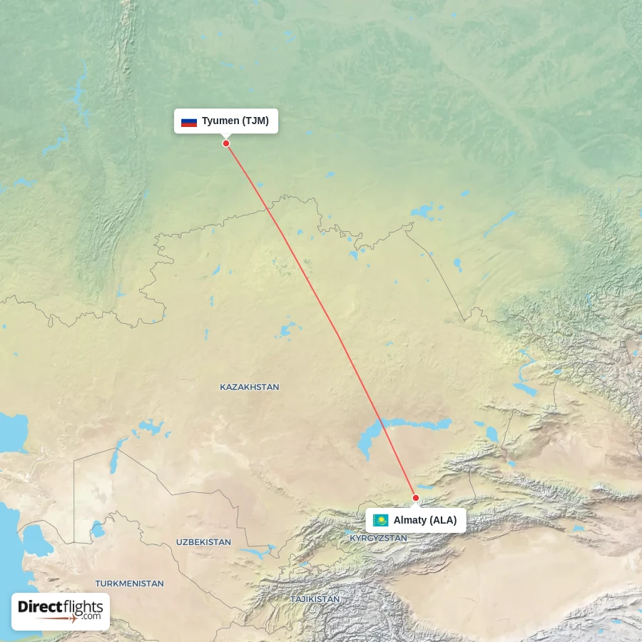 ALA - TJM route map