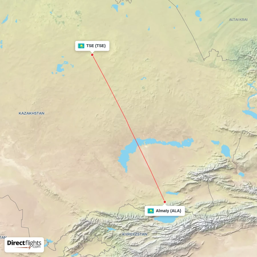 ALA - TSE route map