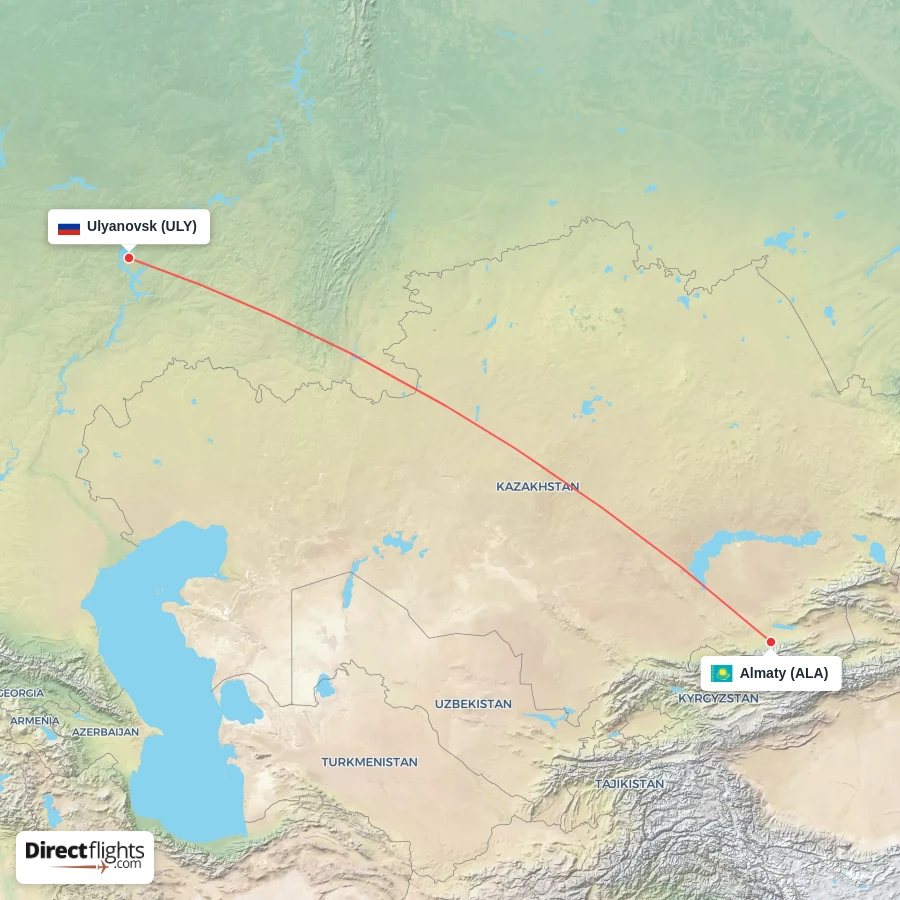 ALA - ULY route map