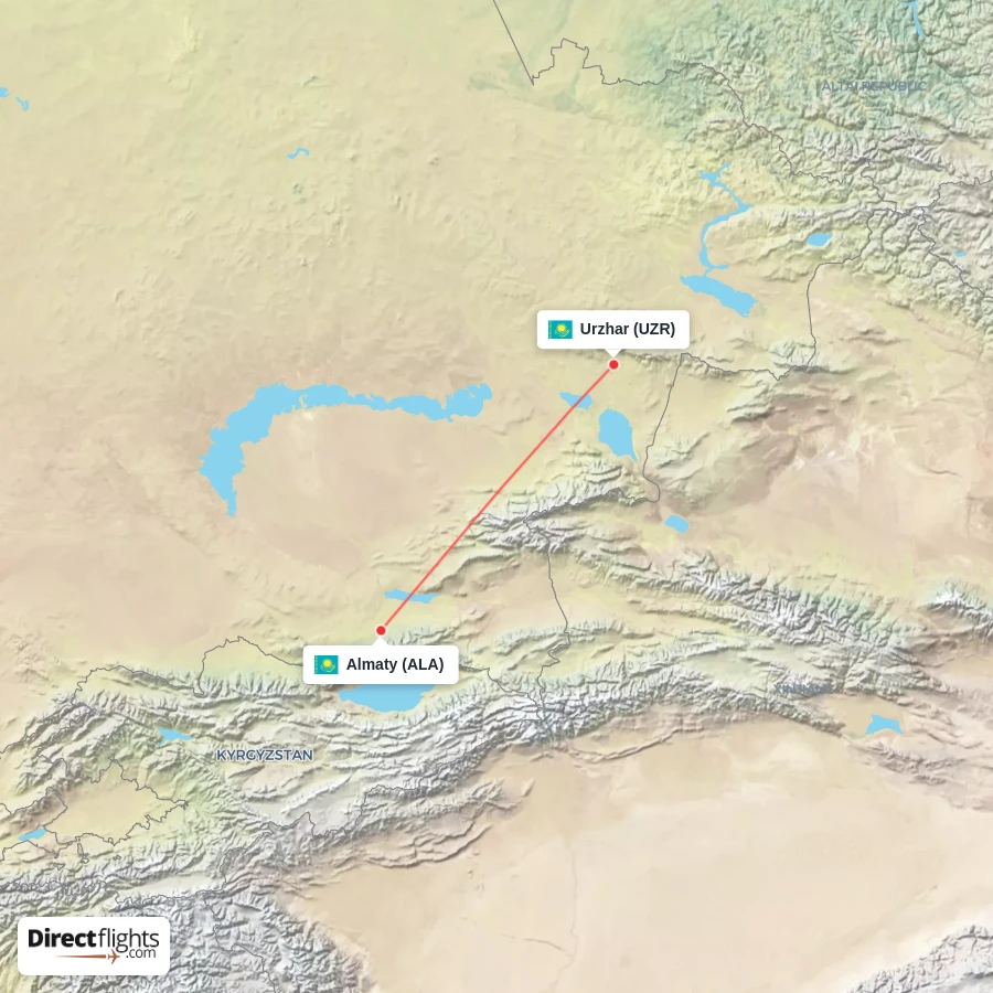 ALA - UZR route map